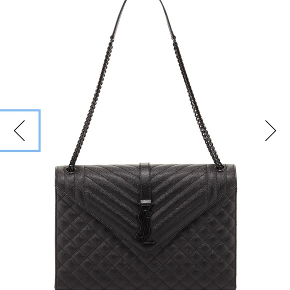 Yves Saint Laurent Handbags - Saint Laurent black on black large envelope bag